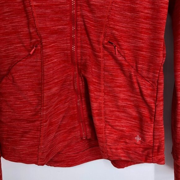 Shambhala Salmon Red Heathered Zip Up Mock Neck Sweater  size XS - Picture 6 of 14